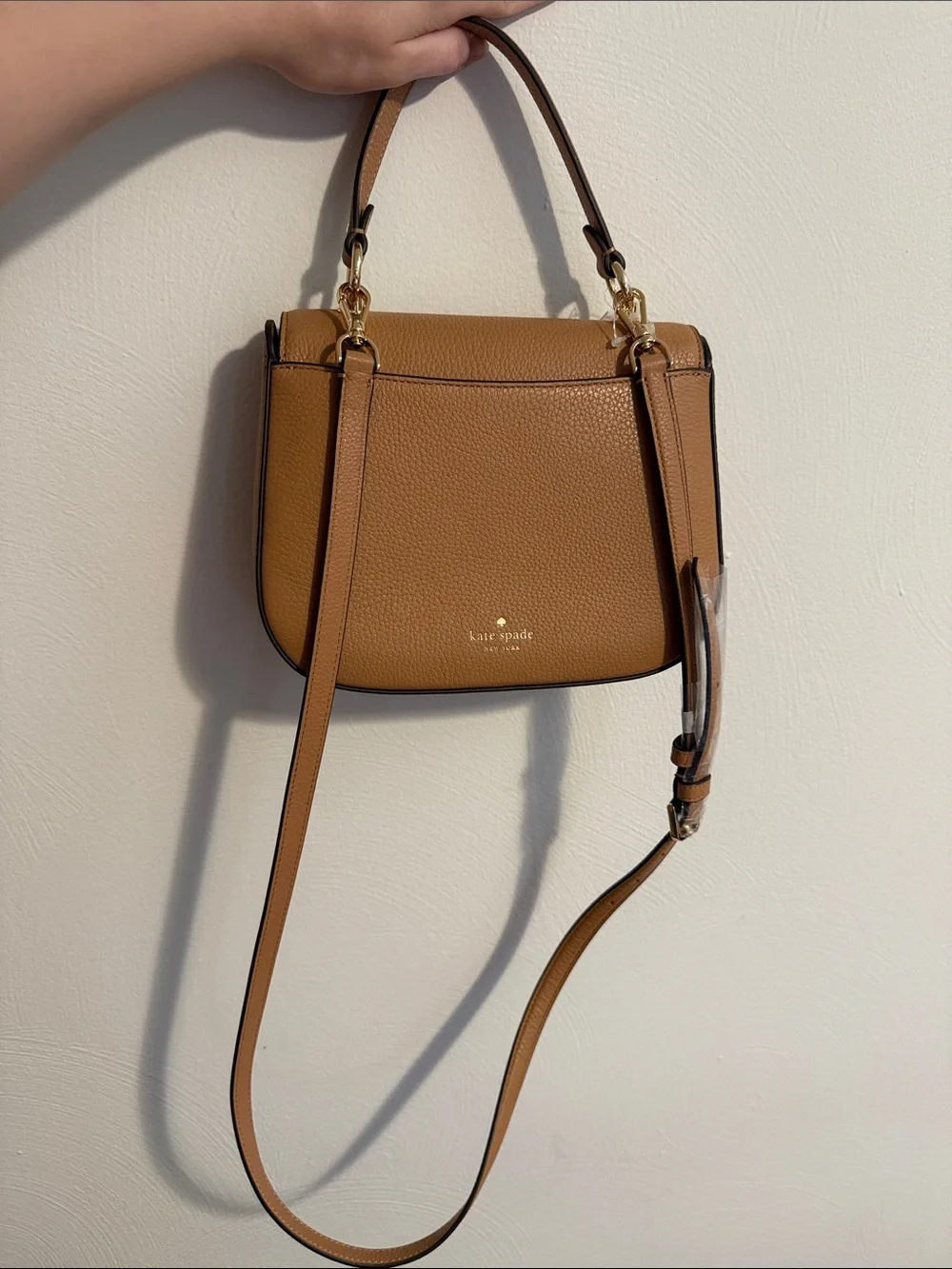 Kate Spade Pebble Leather Shoulder Bag in Tan
